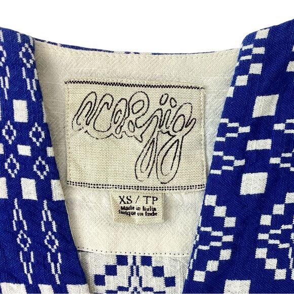 ACE & JIG Size XS Deck Dress in Cardiff Textile Blue White Geometric Pattern - Picture 5 of 11